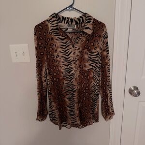 FORENZA Medium Camp Shirt in Big Cats Theme